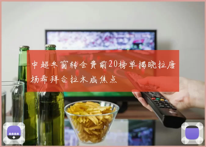 中超冬窗转会费前20榜单揭晓拉唐杨希拜合拉木成焦点
